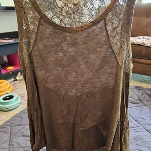 Elegant Brown Lace Women's Top
